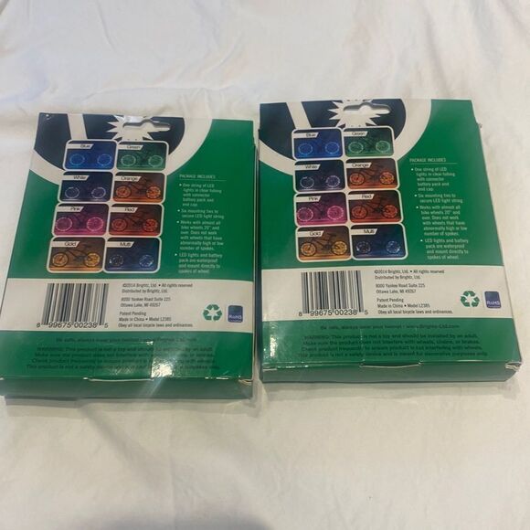 Wheel Brightz Green LED Bike Strip NIB Set of 2 - Picture 2 of 5